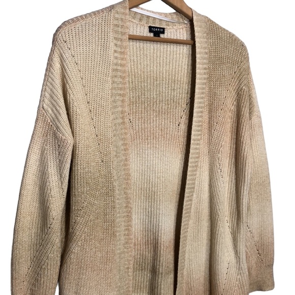 TORRID | Women’s Butter Cream Chunky Cardigan Open Front Midi Sweater size 1X - Picture 4 of 15